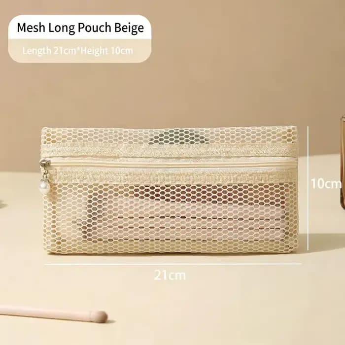Trousse de toilette de voyage - Sac de rangement respirant en tissu maillé de grande capacité pour a