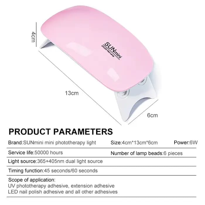 Mini Sèche-Ongles Portable 6W, Lampe de Manucure UV à Usage Domestique, pour le vaccage du Verhérita