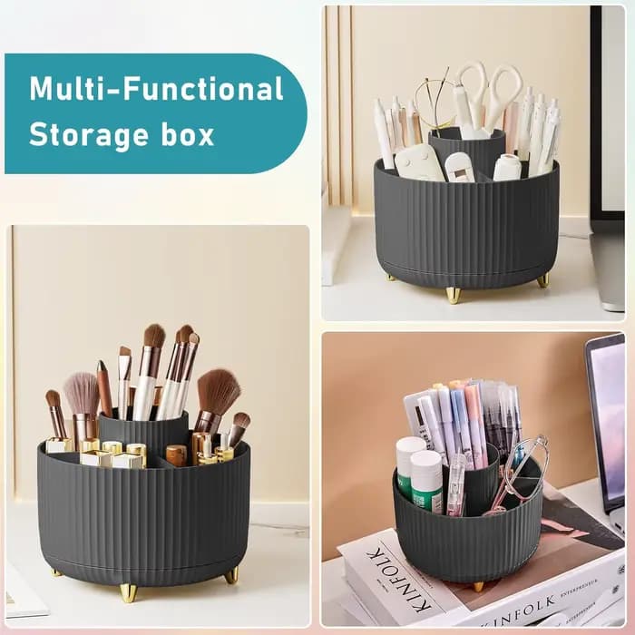 Organisateur de porte-brosse de maquillage 5 emplacements 360 ° Organisateurs rotatifs de stockage