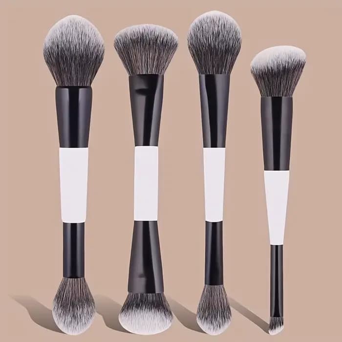 Ensemble de pinceaux de maquillage de haute qualité à double extrémité, 4 pièces, pinceau pour le fa