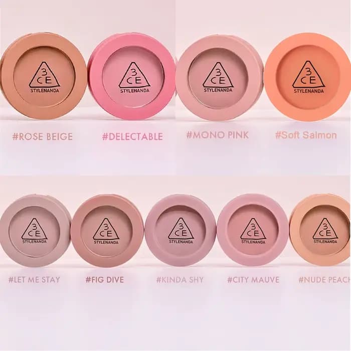 Fard à joues pour le visage, recette d'humeur 3CE, poudre soyeuse, mélangeable, paiement des couleur