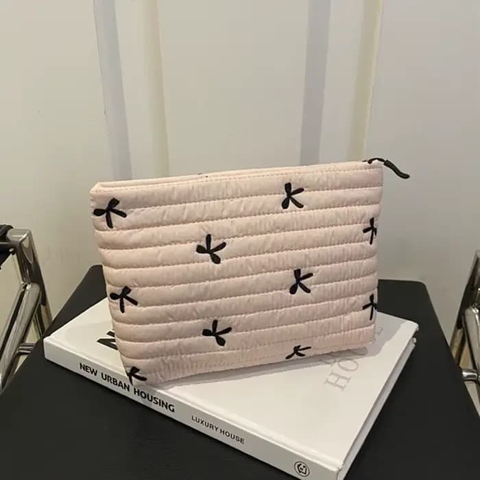 Trousse de maquillage mignonne avec fermeture éclair, sac à cosmétiques de grande capacité, sac de r