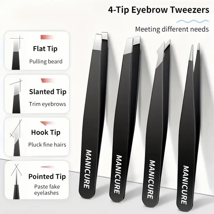 Pincettes et ciseaux professionnels de précision en acier inoxydable, adaptés au coupe des sourcils,
