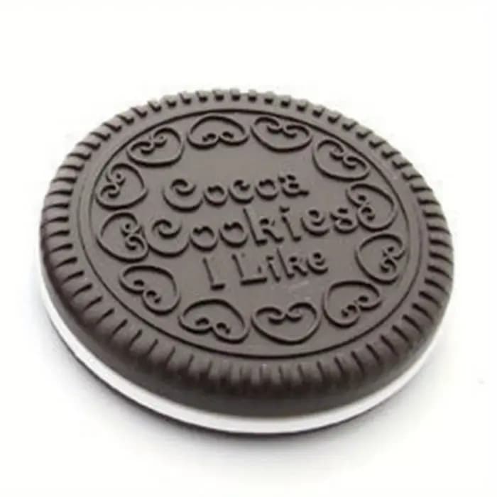 Petit miroir circulaire pliable portable, petit miroir en forme de biscuit au chocolat, portable, es