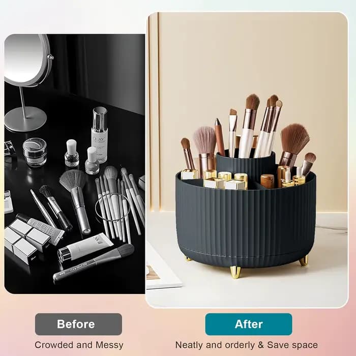 Organisateur de porte-brosse de maquillage 5 emplacements 360 ° Organisateurs rotatifs de stockage