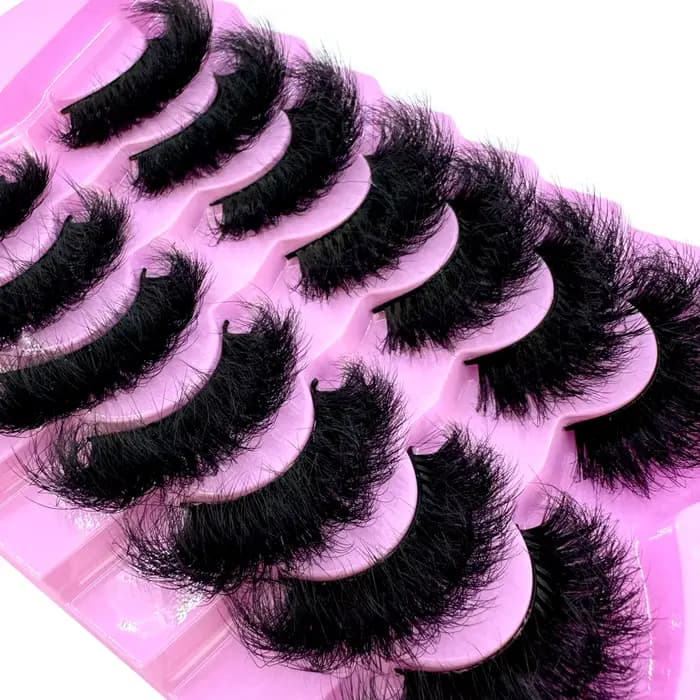 7 paires de Faux cils 3D en Faux vison, naturels, en désordre, croisés, dramatiques, longs, vaporeux