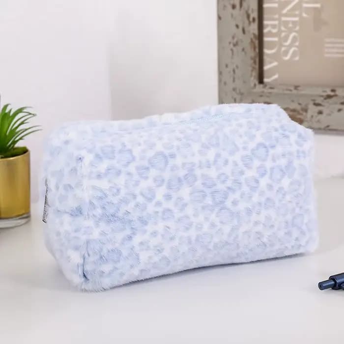 Trousse de Maquillage Durable et Douce à Grande Capacité, Motif Léopard, Organisateur de Toilette Po