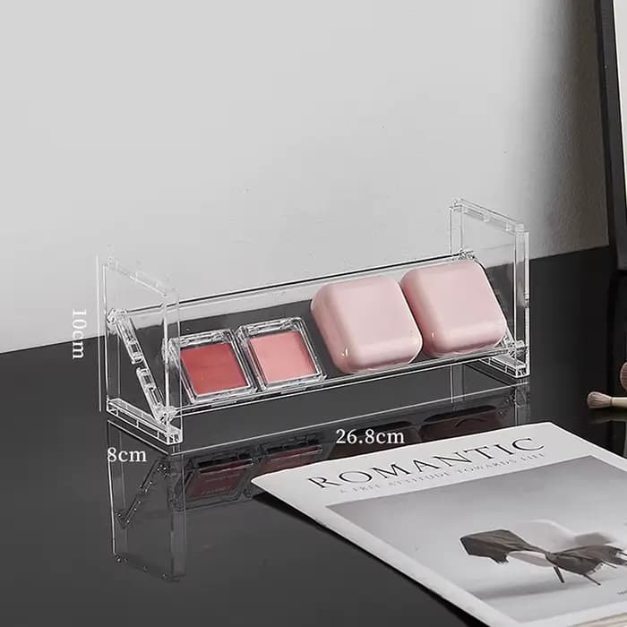 Présentoir de cosmétiques en acrylique à 3 niveaux, plateau de fard à paupières polyvalent, étagère