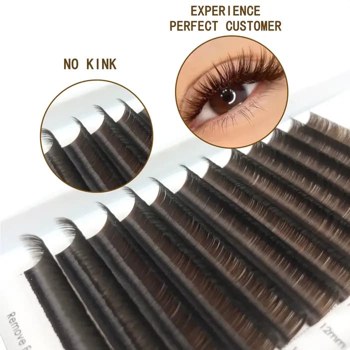 CoMango brun foncé facile ventilateur Extension de cils C/D Curl mélange 8-14mm individuel Ombre cil