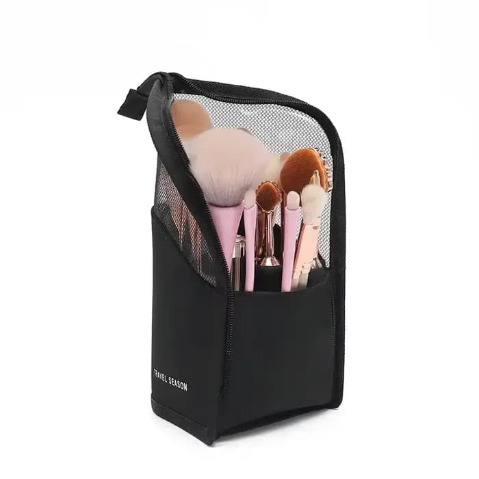 Trousse de toilette transparente pour femme, grande trousse de maquillage de voyage avec fermeture é