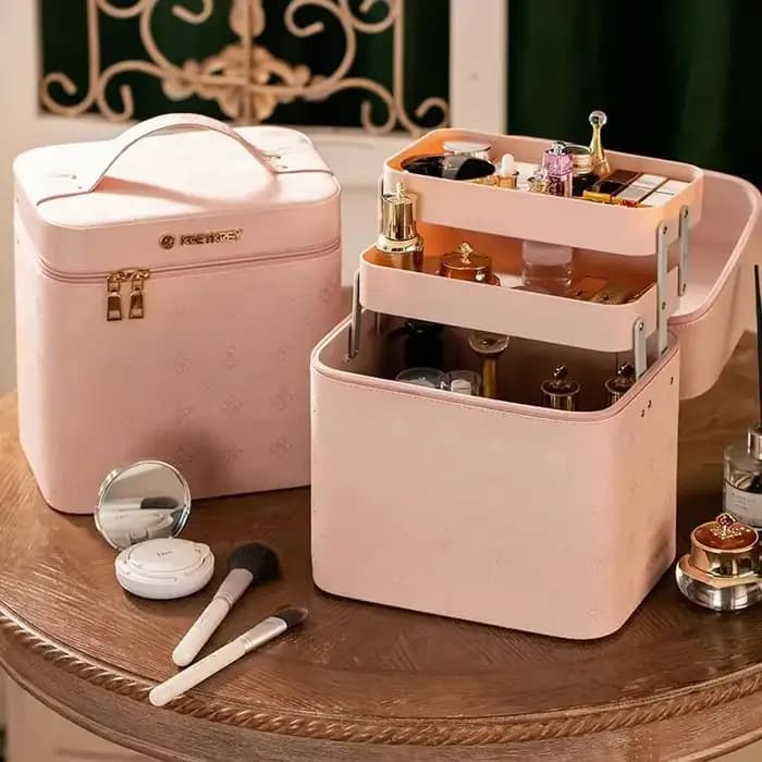 Trousse de maquillage professionnelle pour femme, étui à cosmétiques, boîte de rangement de maquilla