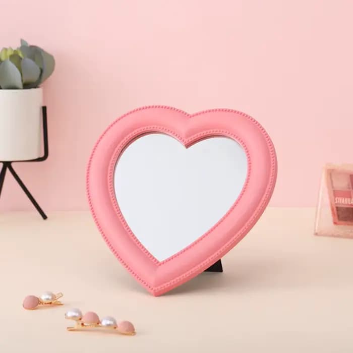 Miroir cosmétique décoratif de célébrité Web, cœur de fille, dortoir étudiant