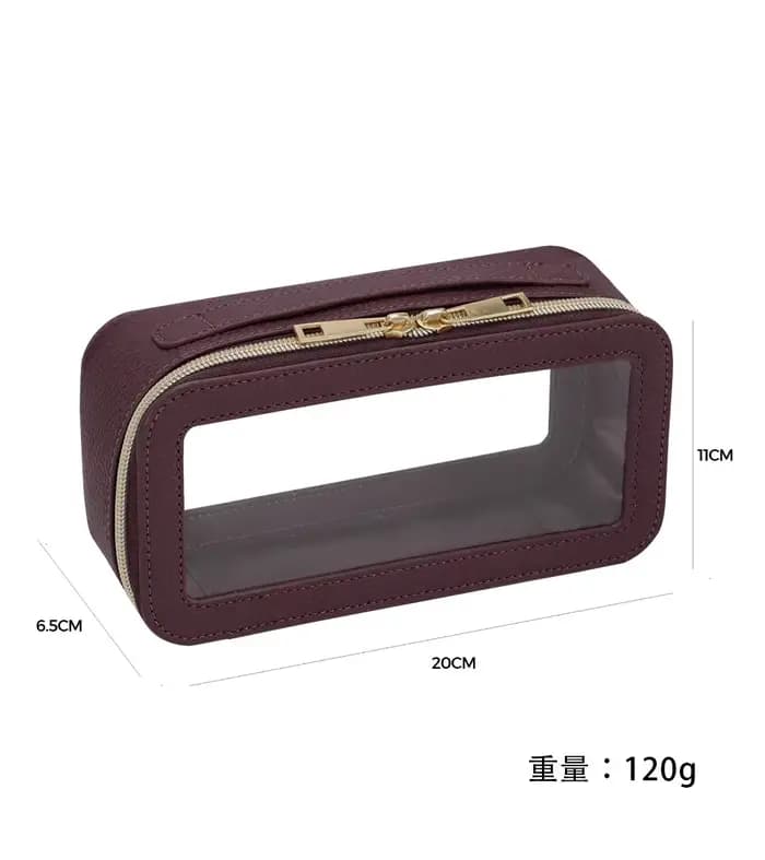 Sac de voyage de luxe portable pour cosmétiques, personnalisable avec nom, en cuir PU, fermeture écl