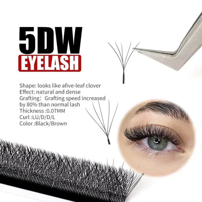 FADVAN 5D cils en forme de W ventilateurs de Volume préfabriqués naturels C/D/L/M Curl W forme Exten