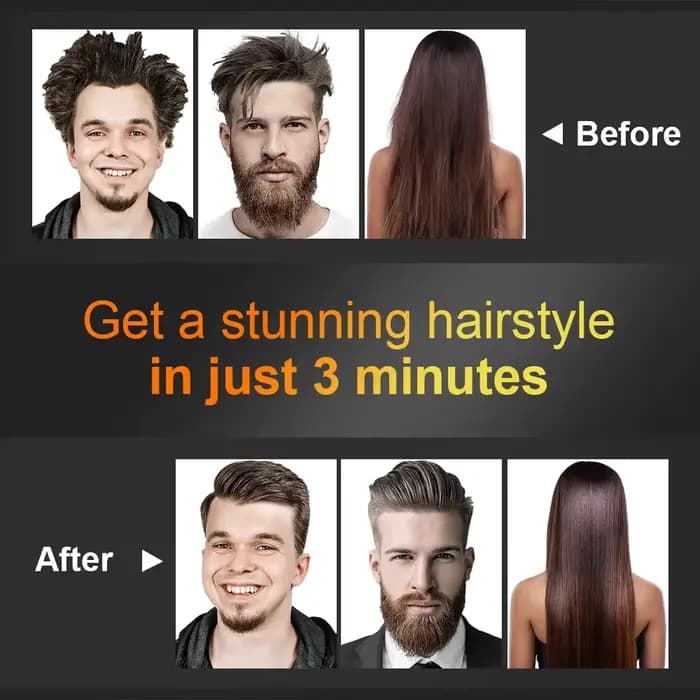 Peigne à barbe électrique, brosse à lisser, brosses à cheveux chaudes, anti-brûlure, brosse à lisser
