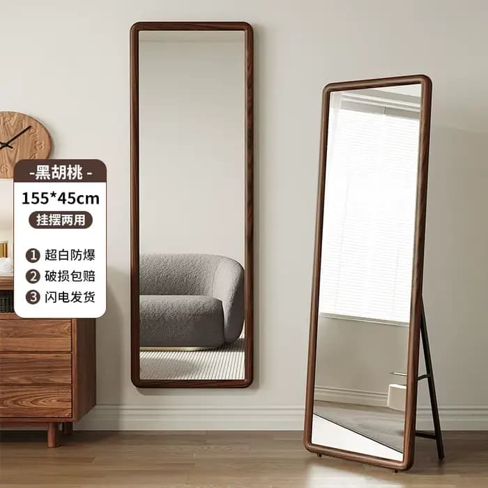 Miroir grossissant au Design moderne, miroir de vanité de salle de bains noir sur pied, décoration e