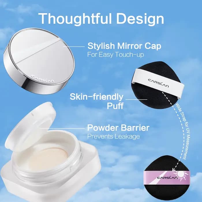 CARSLAN Cloud Touch – poudre de protection solaire à mise au point douce, poudre de réglage libre SP
