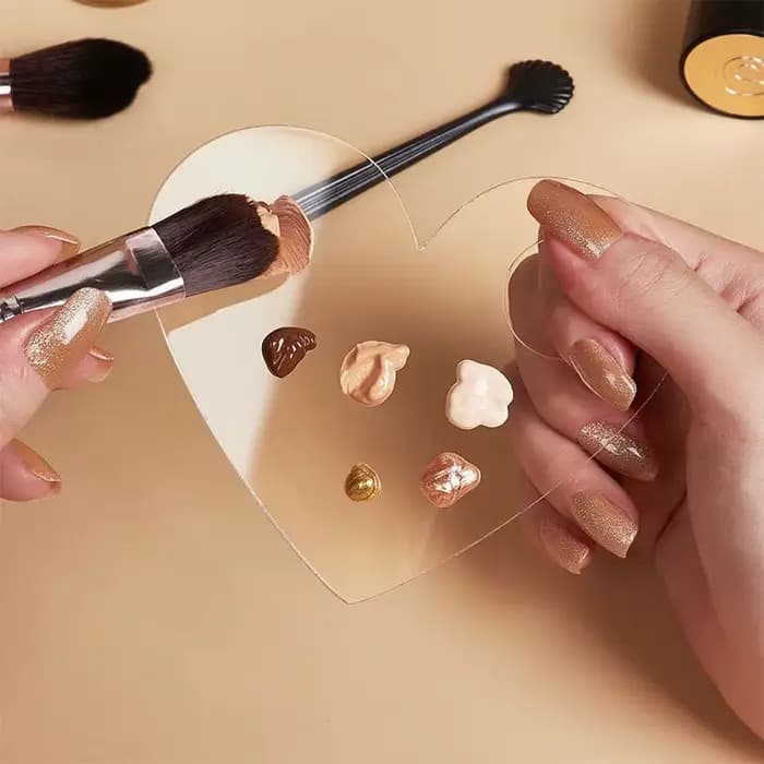 Palette en acrylique transparente, plateau de mélange pour fond de teint, équipement pour maquilleur