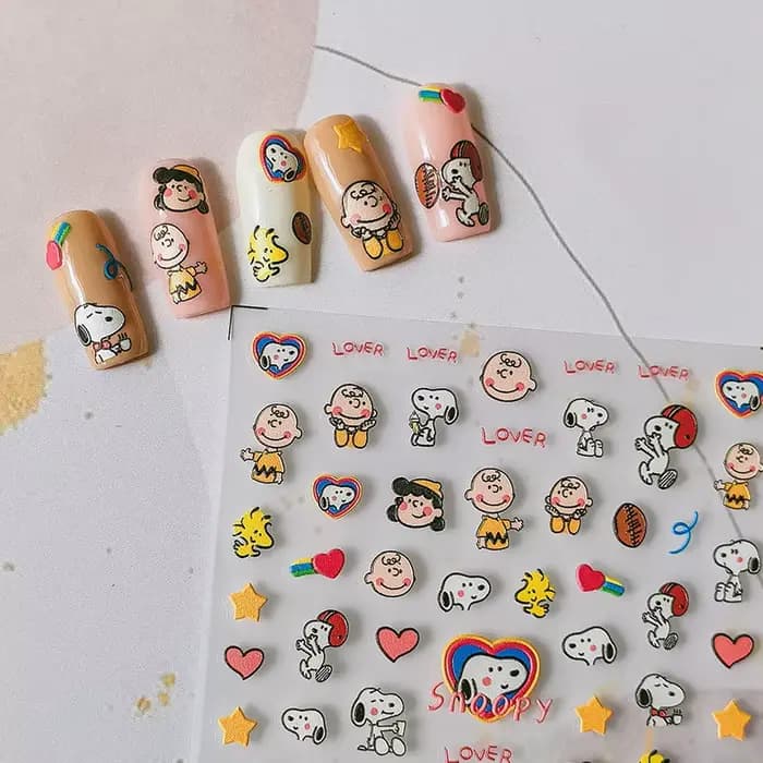 Autocollants pour ongles Snoopy de dessin animé mignon, 1 pièce, décoration pour Nail Art, nouveau p