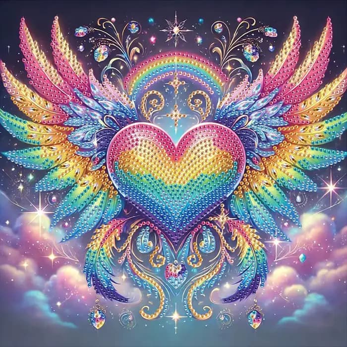 Kit de peinture artistique diamant en forme d'arc-en-ciel pour débutant adulte, Kit de points de dia