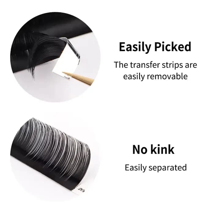 Winky Beauty-Extensions de cils individuelles, avec logo personnalisé, volume russe classique, pour