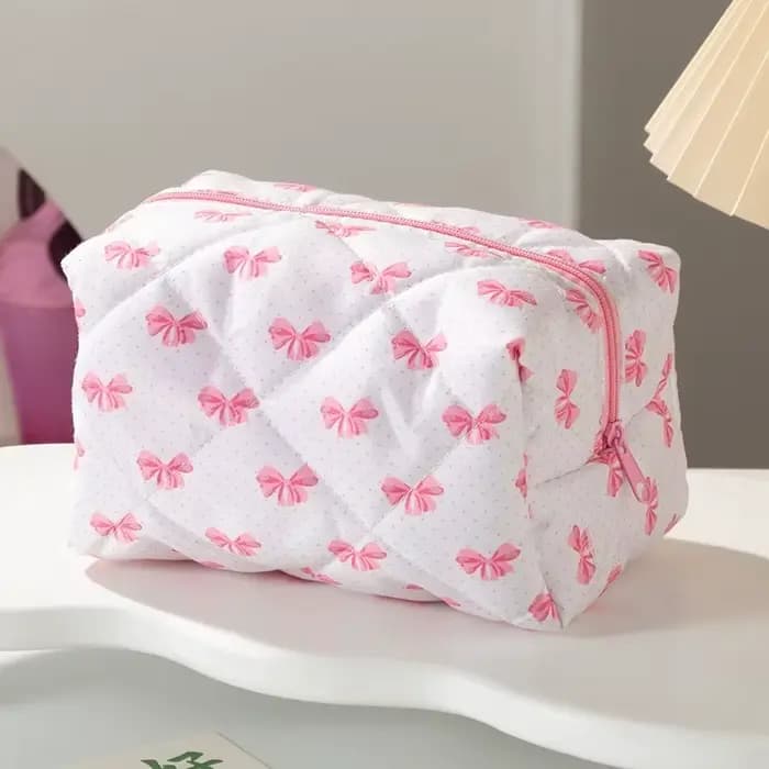 Sac à cosmétiques rose avec fermeture éclair, organiseur de maquillage, sac de rangement portable po