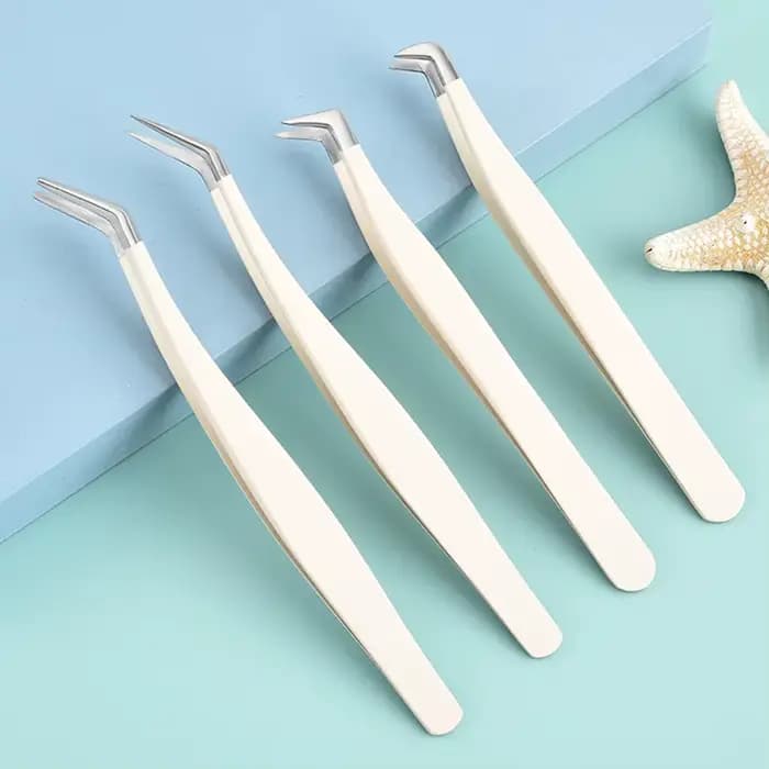Pince à épiler pour extensions de cils en acier inoxydable, haute qualité, couleur or rose, tous les