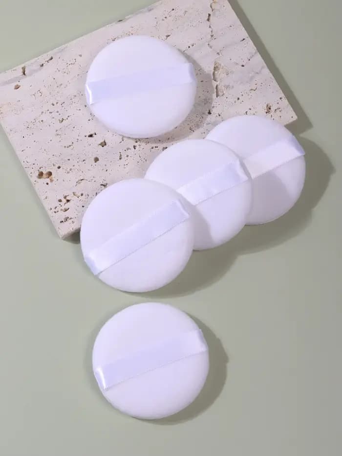 Bouffée de poudre ronde blanche de haute qualité, Portable et pratique, pour Base et fixation du maq