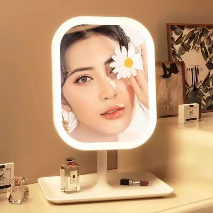 Miroir de courtoisie de bureau moderne pour femmes, miroir de maquillage LED, miroir tactile pour ch