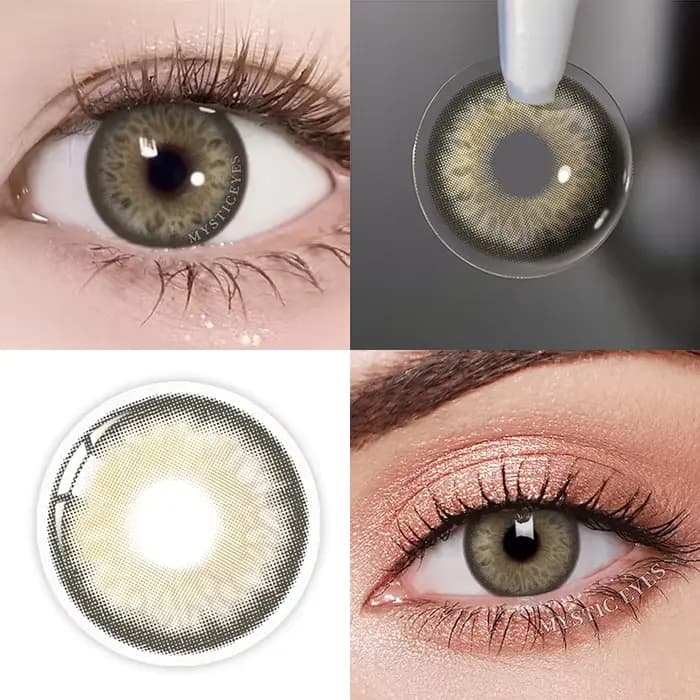 2025 nouvelle bio-essence 1 paire de lentilles de Contact vertes pour les yeux lentilles grises lent