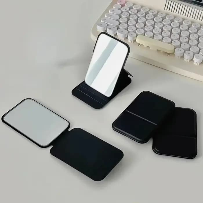 Miroir de maquillage de bureau en cuir PU, miroir de vanité Portable pliable, miroirs compacts, miro