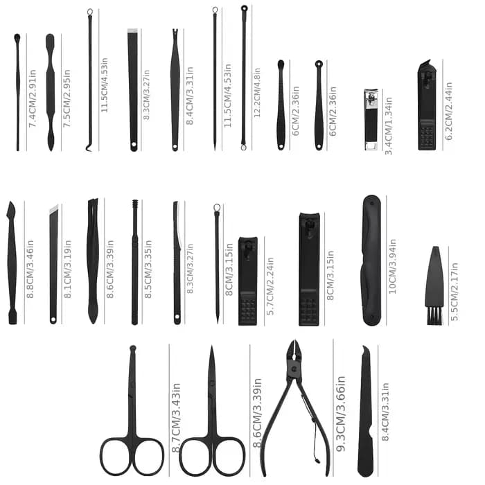 Ensemble de manucure 10/15/25 pièces, Kit complet de fonctions, ensembles de pédicure professionnels