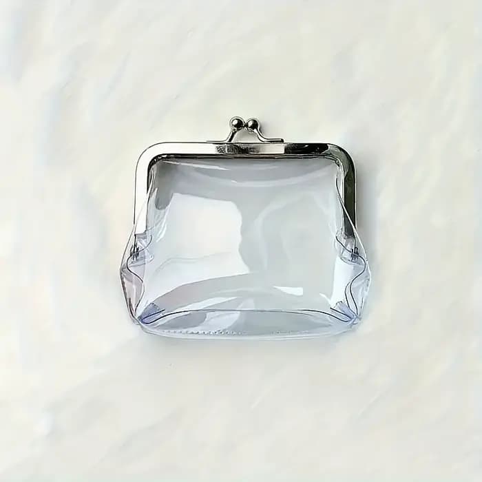 Pochette transparente en PVC avec fermoir métallique, sac de rangement carré transparent, petite poc