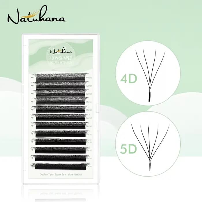 NATUHANA Extensions de cils en forme de W 4D 5D Volume ventilateurs de Volume préfabriqués cils en f