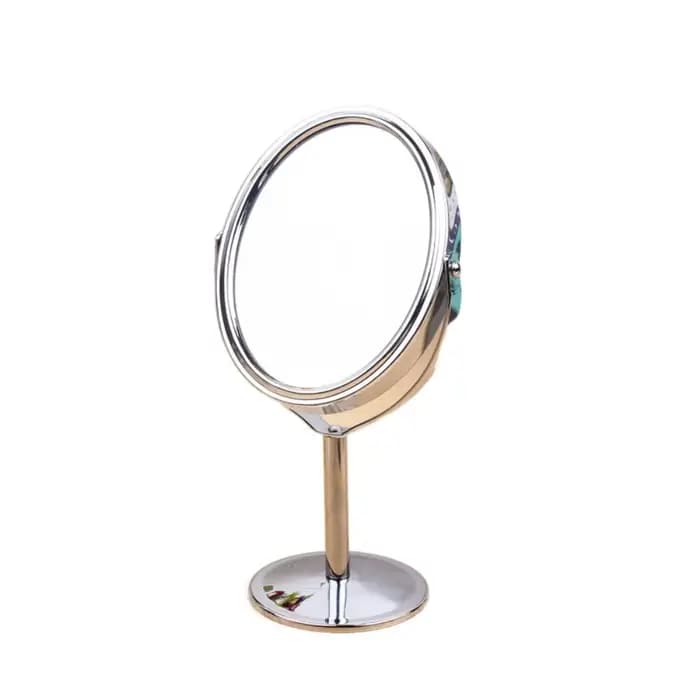 360 ° Miroir de vanité rotatif Double face, grossissant 1:2 en alliage de fer-carbone, support de
