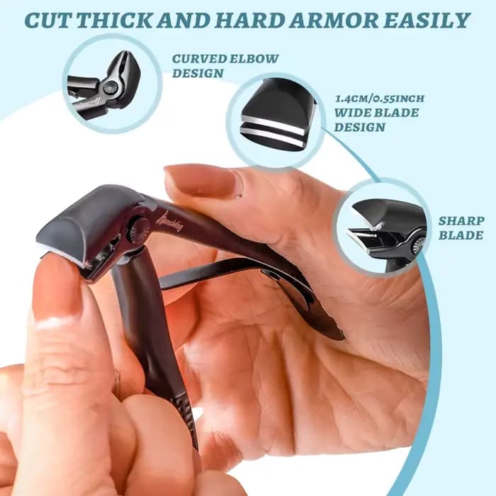 Coupe-ongles pliant pour une coupe facile des ongles épais, des ongles durs, en acier inoxydable, no