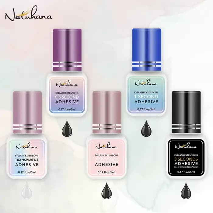 NATUHANA colle d'extension de cils noir/clair 2-3s séchage rapide yeux sensibles individuel fort fau
