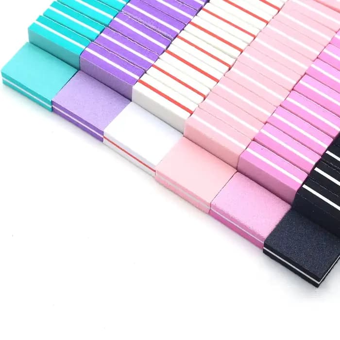 50Pc professionnel Mini ongles Art tampon fichier 100/180 papier de verre manucure conseils soin fic