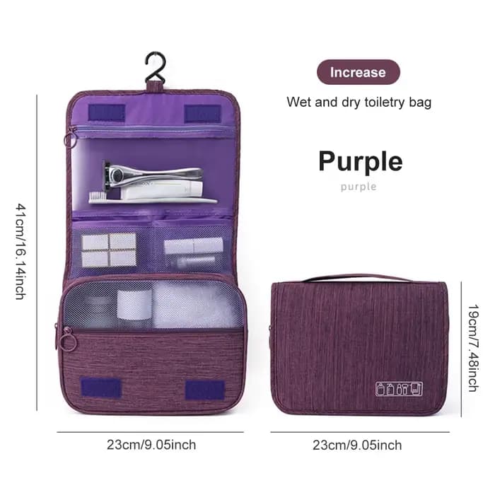Trousse de toilette de voyage de grande capacité, sac à cosmétiques Portable multifonctionnel avec c