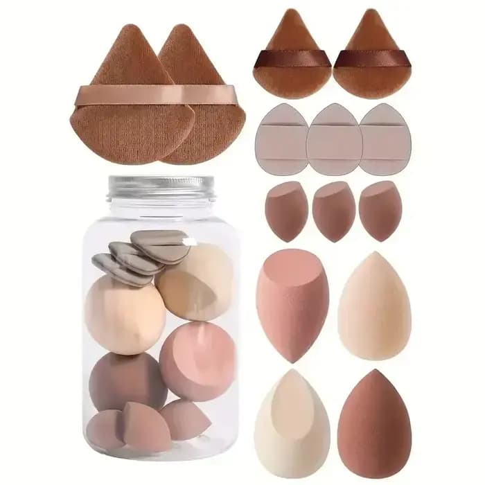 12/14 pièces éponge de maquillage bouffée cosmétique fond de teint éponges mélangeur beauté oeuf pou