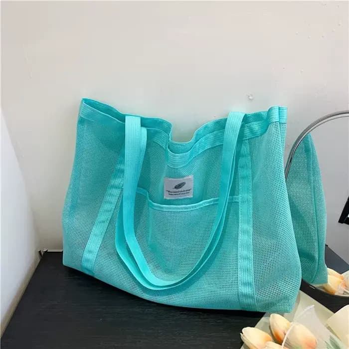 Sac à bandoulière en maille transparente pour femmes, fourre-tout Portable à la mode pour Shopping v
