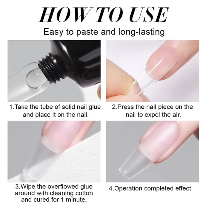 LILYCUTE 1/2/3 pièces 15g colle à ongles solide Gel pour pointe d'ongle presse sur les ongles longue