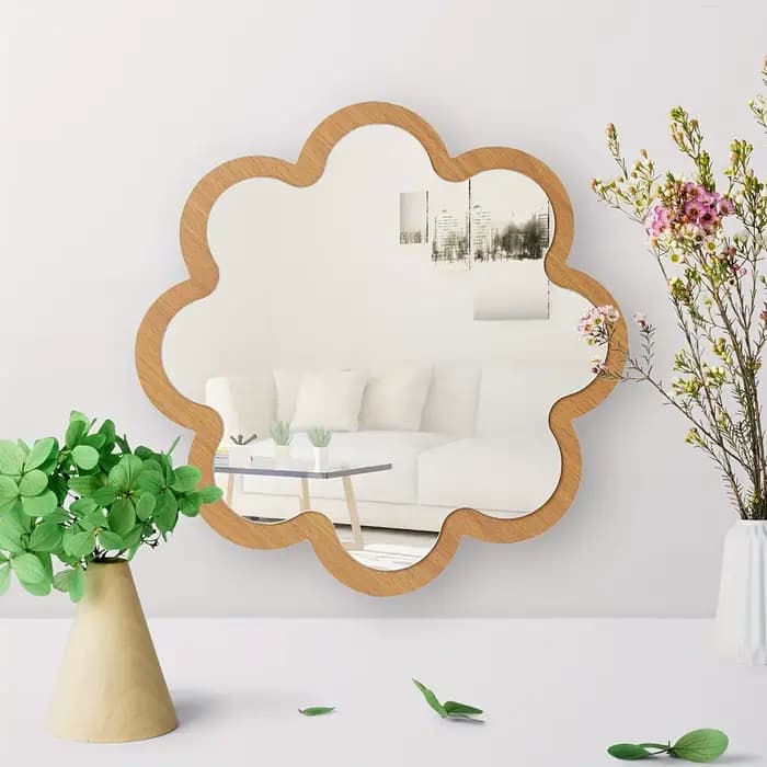 Miroir mural créatif en bois acrylique Double couche, 11,4 pouces, pour salle de bain, dortoir, sall