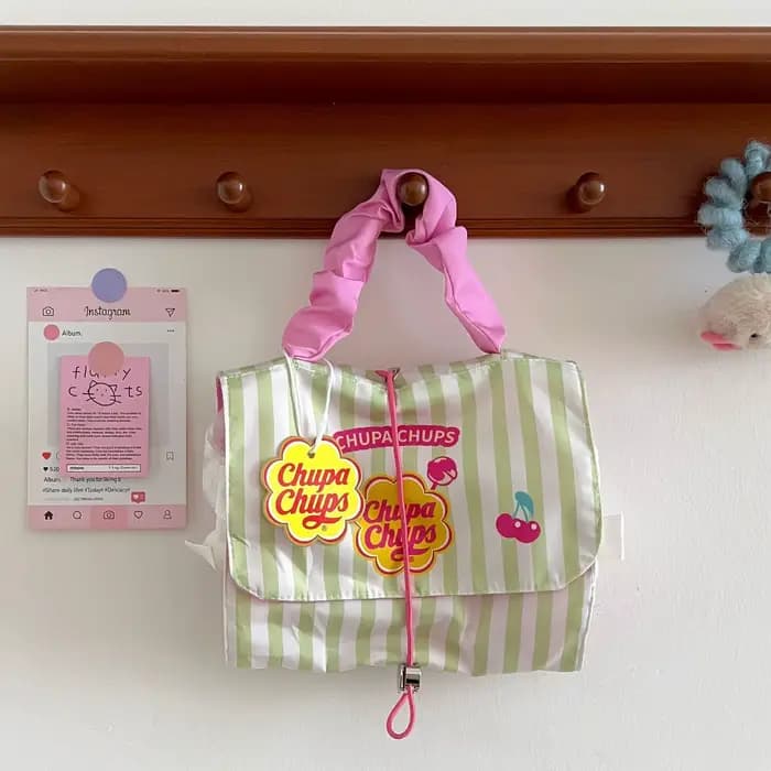 Trousse de maquillage pliante 3 en 1 pour femme – Organisateur de cosmétiques amovible avec un desig