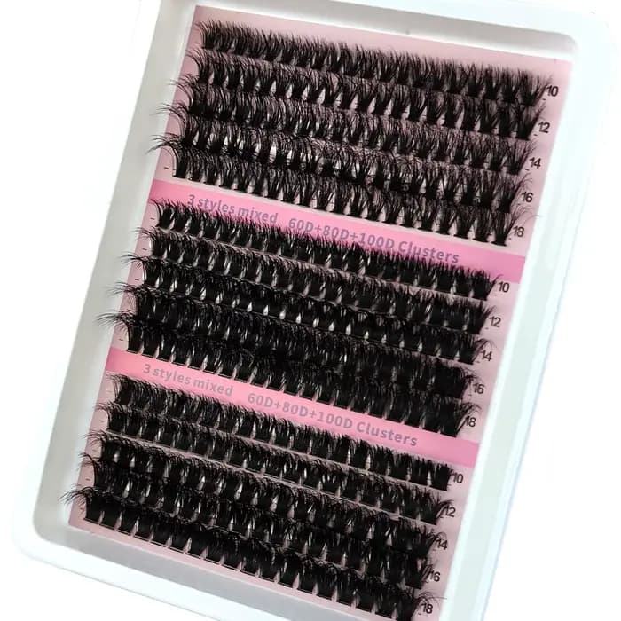 Nouveau 15 rangées bricolage 5D grappes de cils moelleux 60D-200D grappes de cils épais cils individ