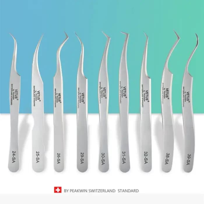 VETUS Original 32-SA pince à épiler hyperfine haute précision Non magnétique Anti-acide pinces cils