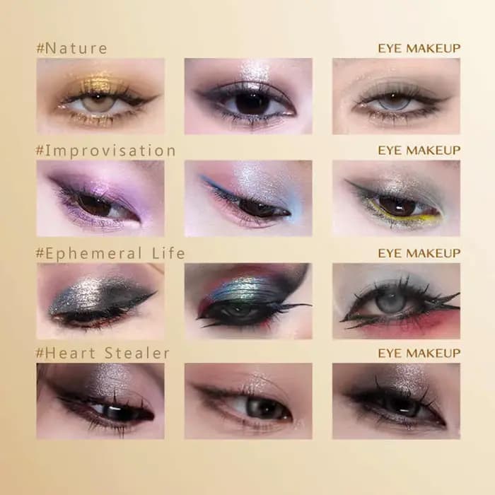 Palette Fards à Paupières Cheeryep 16 Couleurs Mat et Brillant Imperméable Longue Tenue Vegan Sans C