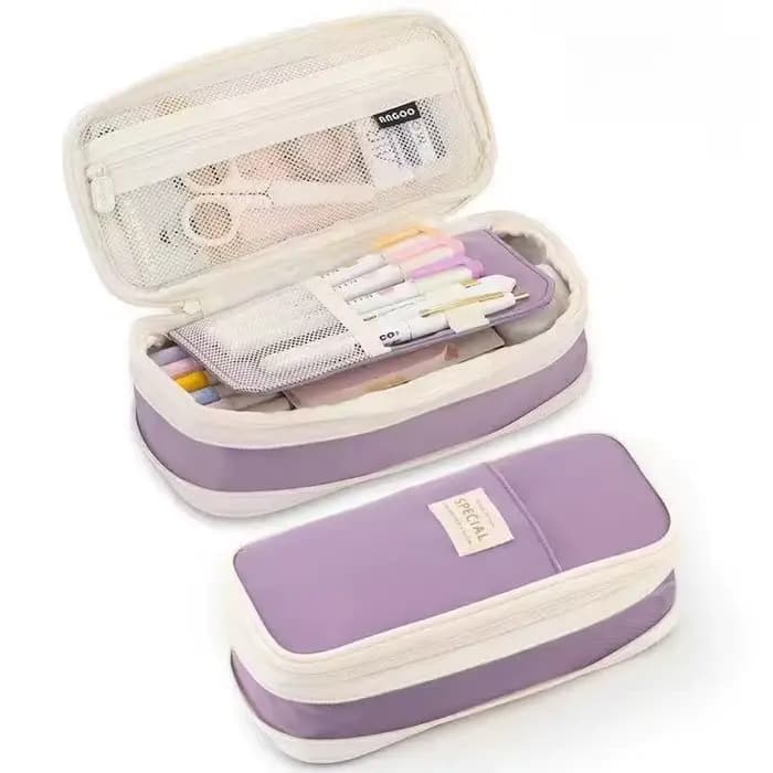 Trousse à crayons transfrontalière au design esthétique et artistique, simple, couleur unie, grande