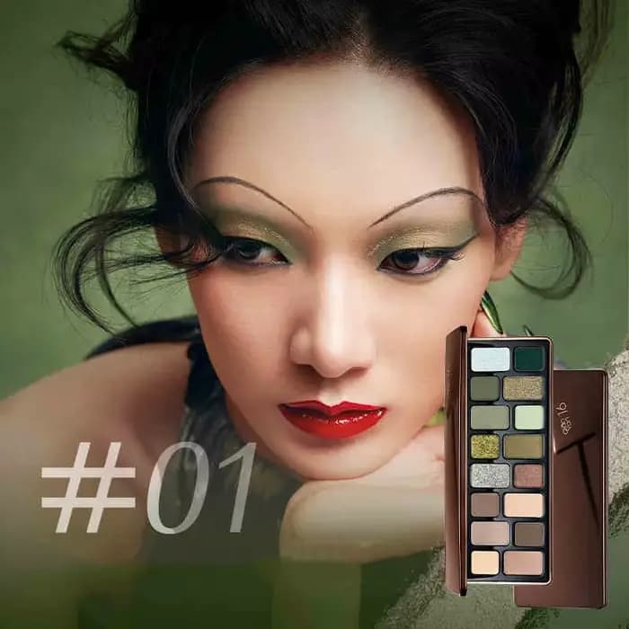 Palette Fards à Paupières Cheeryep 16 Couleurs Mat et Brillant Imperméable Longue Tenue Vegan Sans C