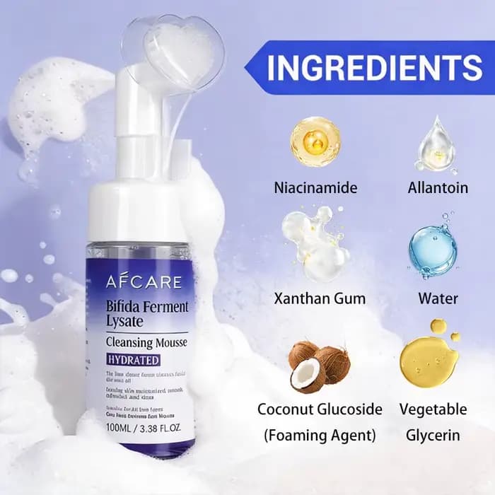 AFCARE Mousse Nettoyante Quotidienne en Profondeur au Lysat de Ferment de Bifida – Mousse Douce pour